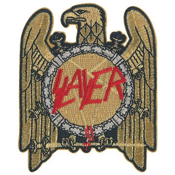 SLAYER Golden Eagle Band Patch - 3x3.5 Inch - American Thrash Metal Band Embroidered Patch Applique Craft Supply