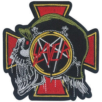 SLAYER Skull Profile Band Patch - 3.6x3.6 Inch - American Thrash Metal Band Embroidered Patch Applique Craft Supply