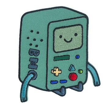ADVENTURE TIME Bmo Patch - 3.8x3.8 Inch - Be MOre Beemo Jake Cartoon Network Embroidered Patch Applique Craft Supply