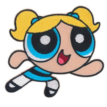 POWERPUFF GIRLS Bubbles Patch - 3.6x3.3 Inch - Cartoon Network Animation Anime Series Embroidered Patch Applique Craft Supply