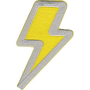 Lightning Bolt Patch - 2.25x3.5 Inch - Embroidered Patch Applique Craft Supply