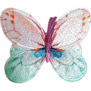Pastel Butterfly Patch - 2.2x2.75 Inch - Embroidered Patch Applique Craft Supply
