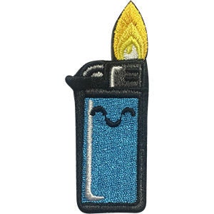 Kawaii Lighter Patch - 1.1x2.8 Inch - Embroidered Patch Applique Craft Supply