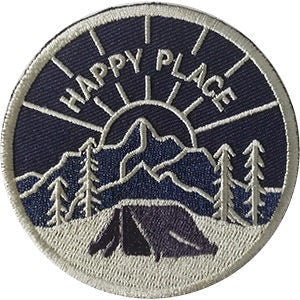 Happy Place Patch - 3 Inch - Embroidered Patch Applique Craft Supply