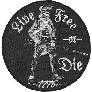 Live Free Or Die Round Patch - 3.25 Inch - Embroidered Patch Applique Craft Supply