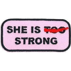 JSX She Is Strong 3"x1.4" Patch Rainbow Pride Flag LGBTQ+ Embroidered Patch