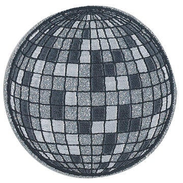 JSX Disco Ball Glitter Patch - 3.5 Inch - Embroidered Patch Applique Craft Supply