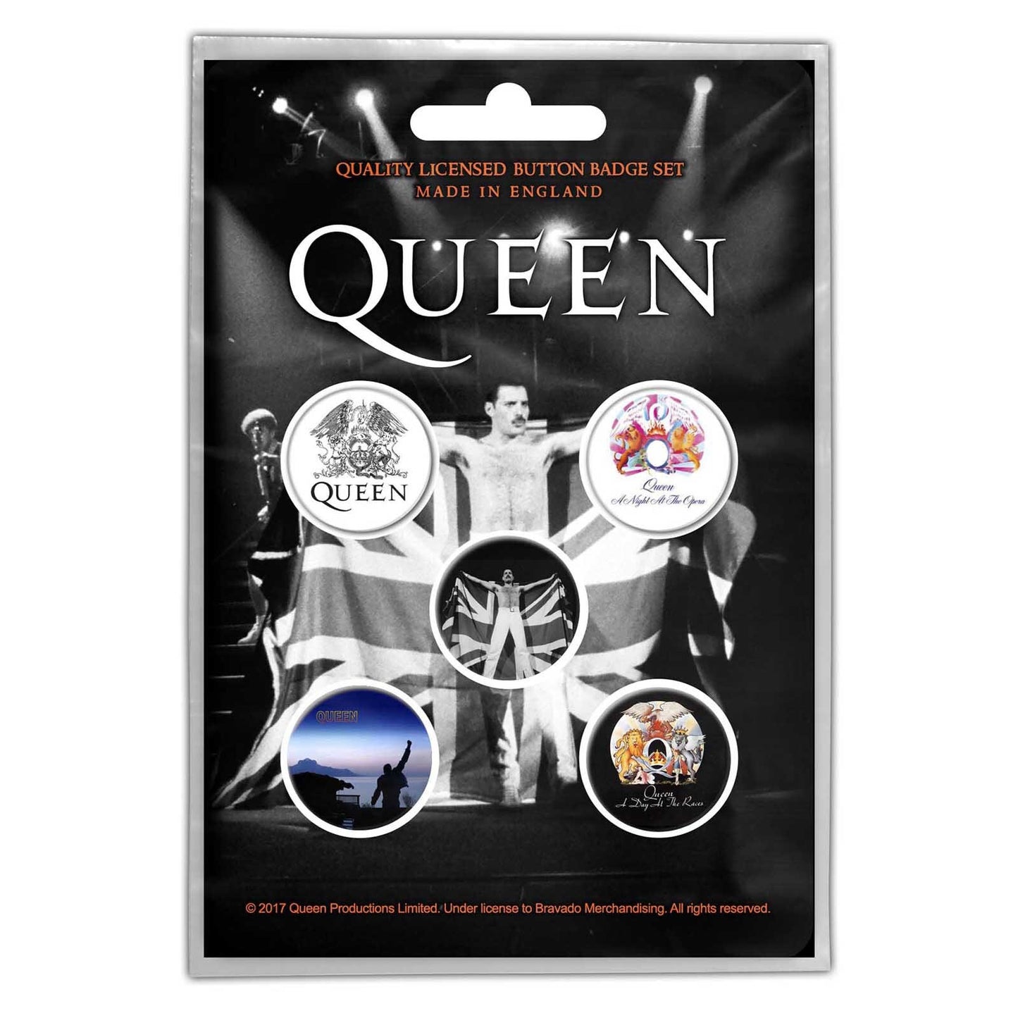 QUEEN Button Badge 5 Piece Set - Each Badge Approx 1 Inch - Queen Freddie - Pinback Badge Button Pack Set - Craft Supply