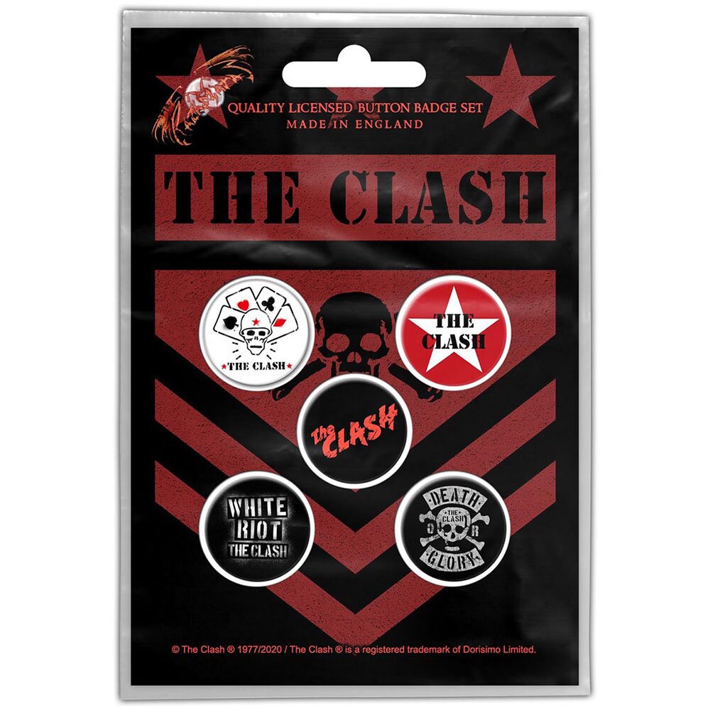 THE CLASH Button Badge 5 Piece Set - Each Badge Approx 1 Inch - The Clash London Calling - Pinback Badge Button Pack Set - Craft Supply