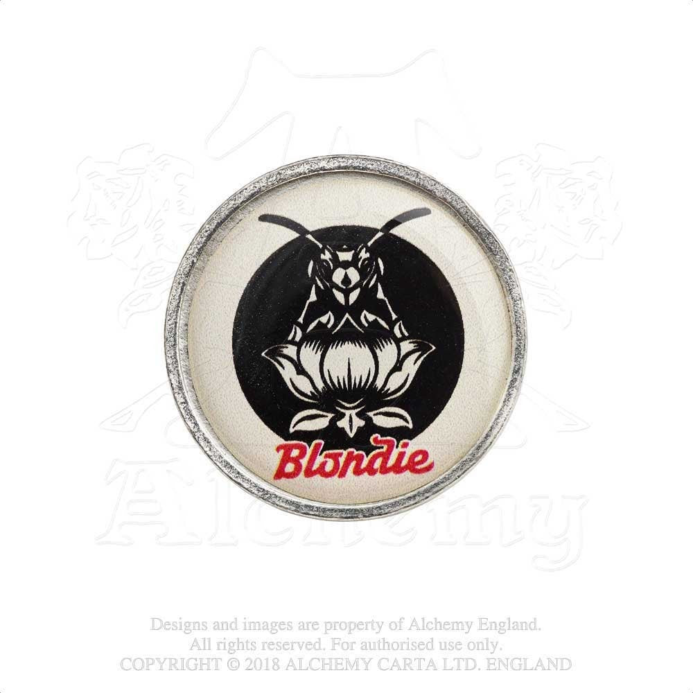 BLONDIE Cast Metal Pin Badge - Approx 1 Inch - Blondie Pollinator - Pinback Badge Button Lapel With Butterfly Clutch Attachment