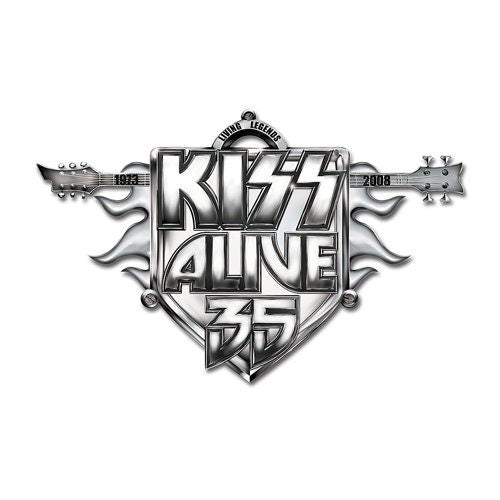 KISS Cast Metal Pin Badge - Approx 1 Inch - KISS Alive 35 Tour - Pinback Badge Button Lapel With Butterfly Clutch Attachment