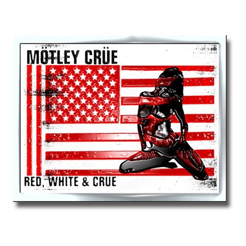 MOTLEY CRUE Metal Pin Badge - Approx 1 Inch - Motley Crue Red, White & Crue - Pinback Badge Button Lapel With Butterfly Clutch Attachment