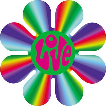 Love Daisy 3x3 Sticker - Peace Love and Rainbow Flower Power Sticker