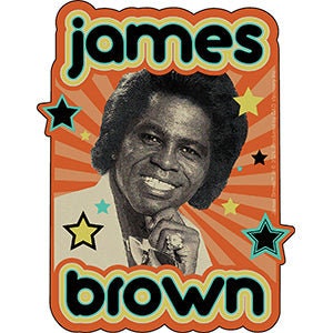 JAMES BROWN Stars Sticker Decal - 3.9x5 Inch - R&B Soul Funk Music Legend Vinyl Decal Sticker Craft Supply
