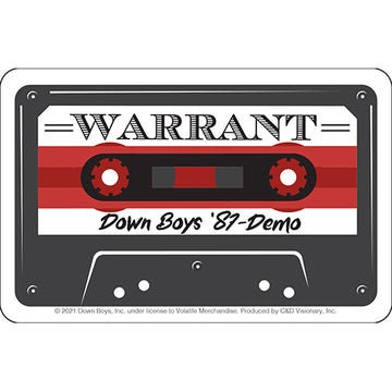 WARRANT Demo Cassette Tape Sticker Decal - 5x3.25 Inch - American Glam Metal Band Music Vinyl Decal Sticker Craft Supply