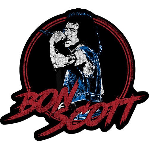 BON SCOTT Singing Sticker Decal - 4.5x5 Inch - ACDC Rock Band Frontman Australian Singer Vinyl Decal Sticker Craft Supply