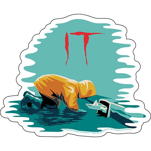 IT S.S. Georgie Sticker Decal - 5x4.5 Inch - Stephen King Pennywise Clown Supernatural Horror Movie Series Vinyl Decal Sticker Craft Supply