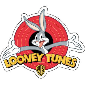 BUGS BUNNY Looney Tunes Sticker Decal - 5x4.2 Inch - Bugs Bunny Old School Logo Cartoon Vinyl Sticker Decal Craft Supply
