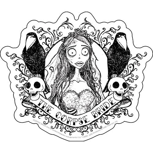 CORPSE BRIDE Tattoo Art Sticker Decal - 5x4.25 Inch - Tim Burton Johnny Depp Animated Classic Movie Vinyl Sticker Decal Craft Supply