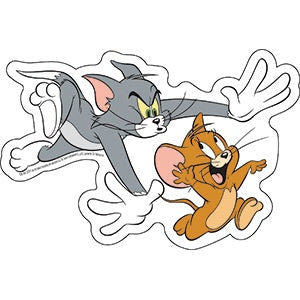 TOM & JERRY Tom Chasing Jerry Sticker Decal - 5x3.2 Inch - Hanna Barbera Nibbles Bulldog Animated Classic Vinyl Decal Sticker Craft Supply