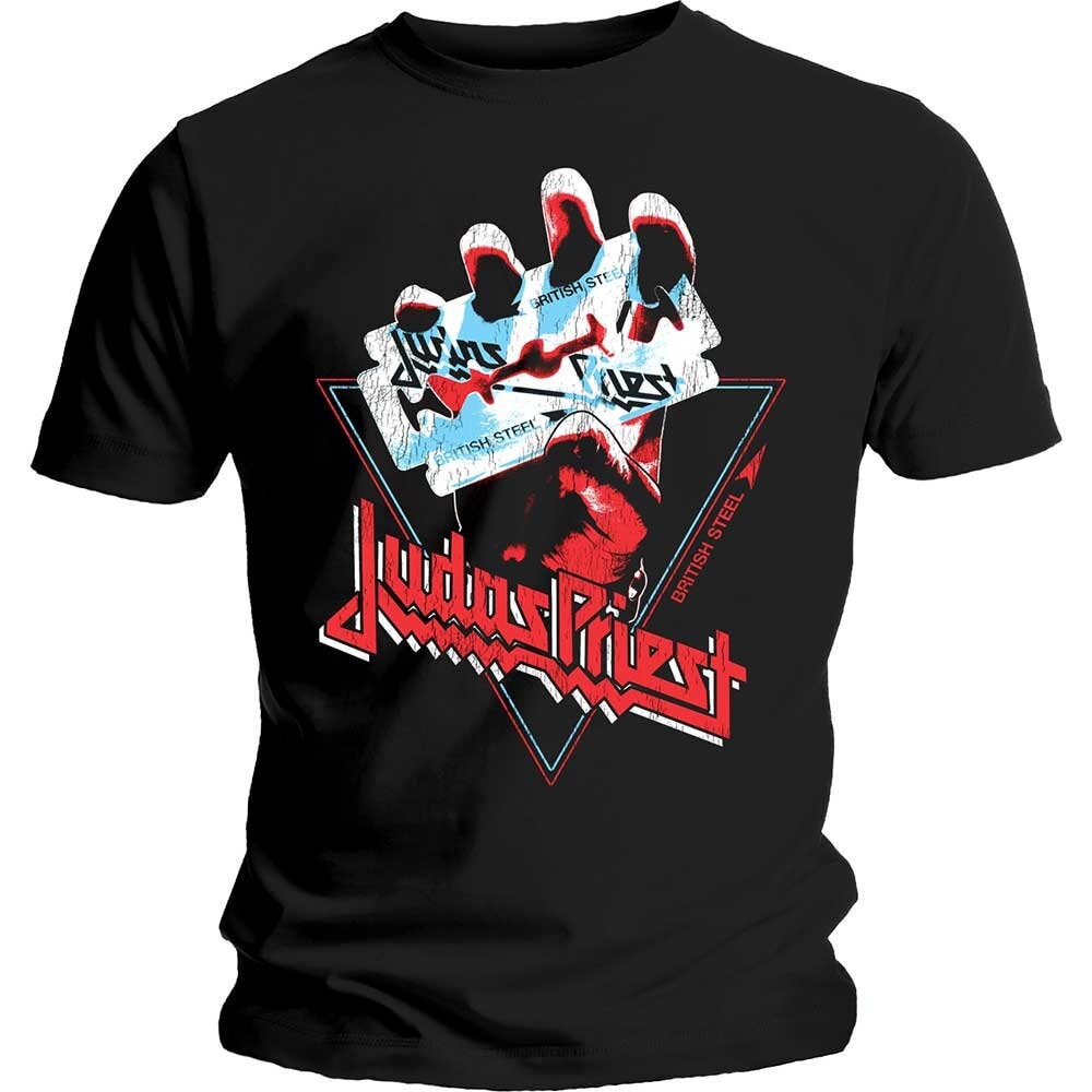 JUDAS PRIEST British Steel Hand Triangle T-Shirt Unisex - Made to Order - T-Shirt For Men and Women - Music Metal Rock Band Concert Shirt