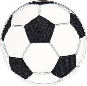 Soccer Ball Pleather Round Patch - 3.5 Inch - Embroidered Patch Applique Craft Supply