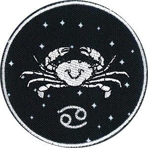 CANCER Zodiac Sign Patch - 3 Inch Round - Horoscope Zodiac Sign Embroidered Patch Applique Craft Supply