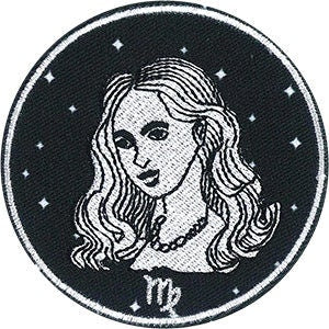 VIRGO Zodiac Sign Patch - 3 Inch Round - Horoscope Zodiac Sign Embroidered Patch Applique Craft Supply