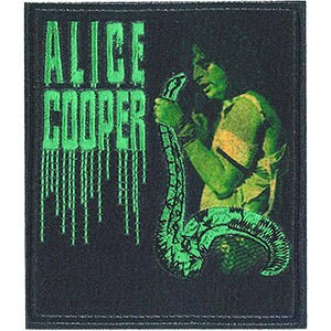ALICE COOPER With Snake Patch - 3x3.4 Inch - Embroidered Rock Band Patch Applique Craft Supply
