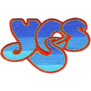 YES Fade Logo Patch - 3.5x2.2 Inch - Embroidered Rock Band Patch Applique Craft Supply