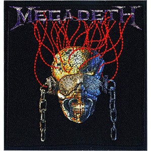 MEGADETH Skull Wires Patch - 3.5x3.7 Inch - Embroidered Rock Band Patch Applique Craft Supply