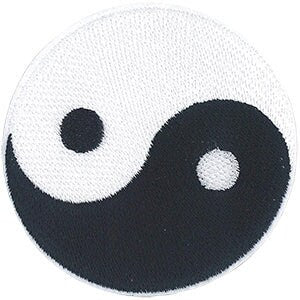 Yin Yang Round Patch - 3.15" Inch - Embroidered Patch Applique Craft Supply