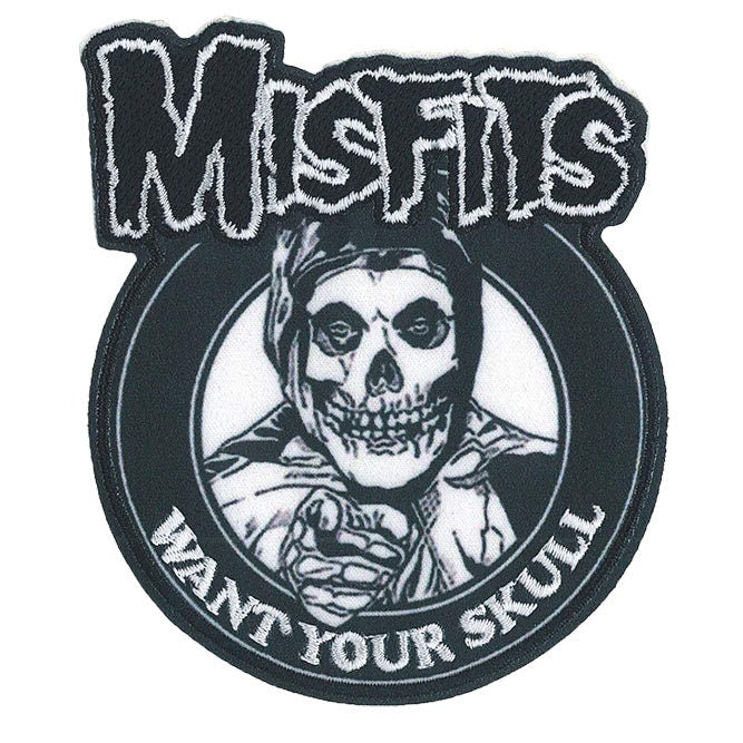 MISFITS Want Your Skull Patch - 3.25x3.5 Inch - Embroidered Rock Band Patch Applique Craft Supply