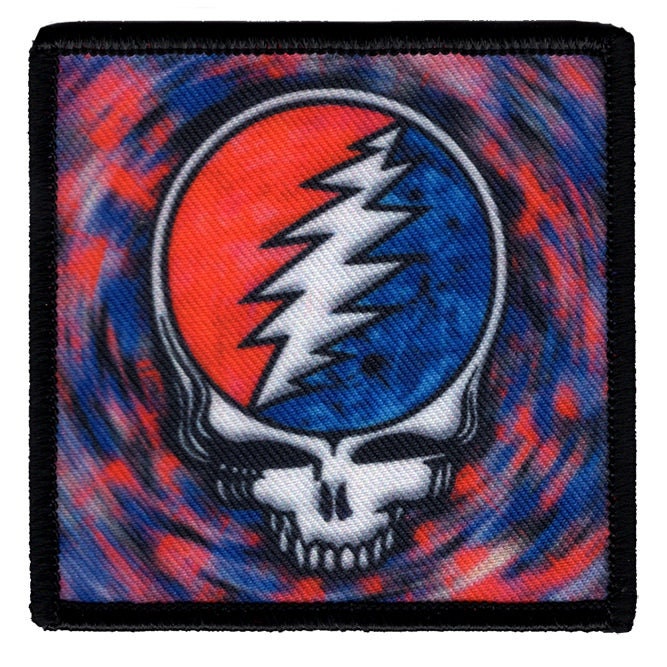 GRATEFUL DEAD Steal Your Face Patch - 3x3 Inch - Spinning Embroidered Rock Band Patch Applique Craft Supply