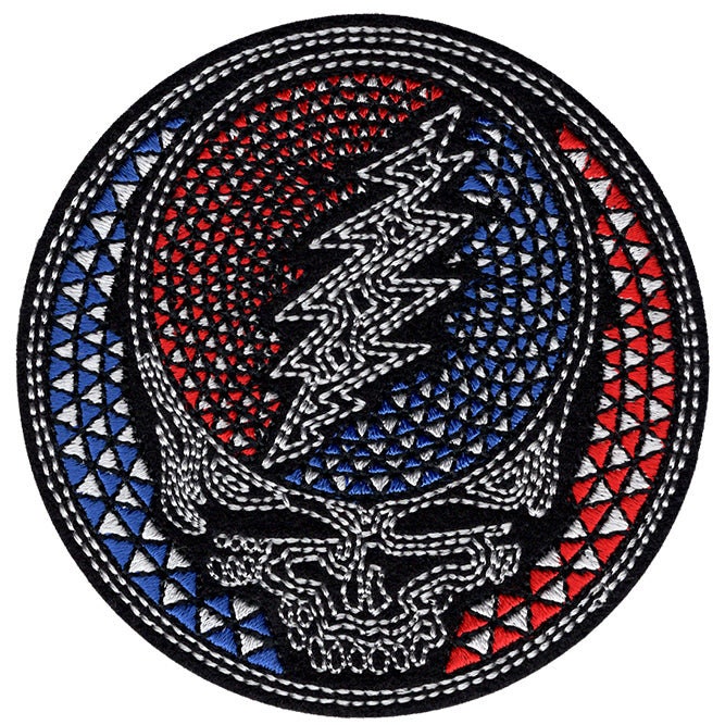 GRATEFUL DEAD Stained Glass Patch - 3.25 Inch - Embroidered Rock Band Patch Applique Craft Supply