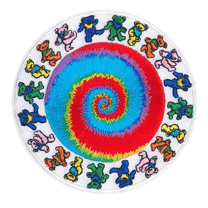 GRATEFUL DEAD Bears Spiral Patch - 3.5 Inch - Embroidered Rock Band Patch Applique Craft Supply