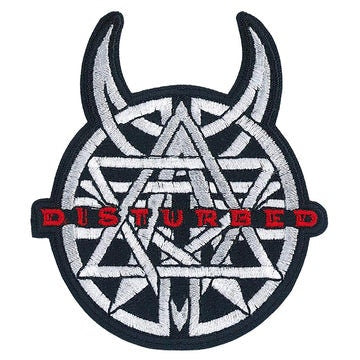 DISTURBED Amulet Logo Band Patch - 3.1x3.5 Inch Round - Album Embroidered Rock Band Patch Applique Craft Supply
