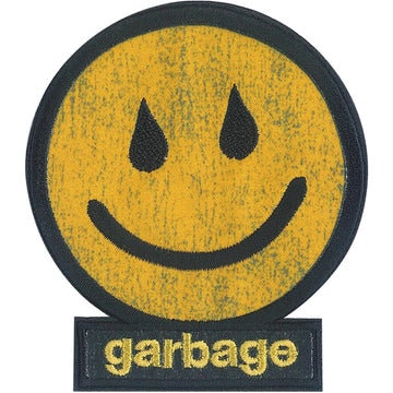 GARBAGE Band Smiley Face Patch – 2.8x3.5 Inch - American Rock Band Embroidered Patch Applique Craft Supply