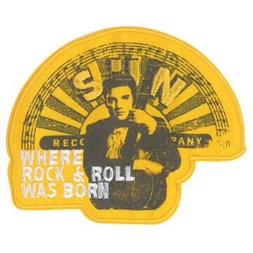 ELVIS PRESLEY Rock & Roll Born Patch - 4x3.25 Inch - Music Embroidered Patch Applique Craft Supply