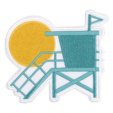 LIFEGUARD TOWER Patch - 3.5 Inch - Beach Sun Summer Swimming Embroidered Patch Applique Craft Supply