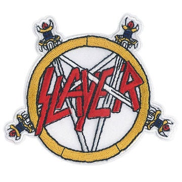 SLAYER Pentagram Band Patch - 3.4x3 Inch - American Thrash Metal Band Embroidered Patch Applique Craft Supply