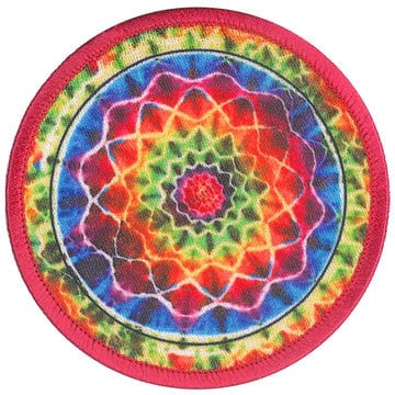 Geometric Tie Dye Circle Patch - 3.3x3.4 Inch - Embroidered Patch Applique Craft Supply