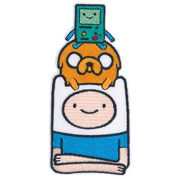 ADVENTURE TIME Trio Patch - 2.25x4.5 Inch - Trio Jake Finn Cartoon Network Embroidered Patch Applique Craft Supply