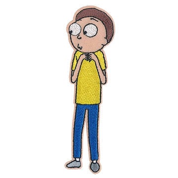 RICK & MORTY Derp Morty Patch - 1.4x4.25 Inch - Adult Swim Cartoon Network Animated TV Series Embroidered Patch Applique Craft Supply