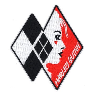 HARLEY QUINN Stencil Patch - 3.6x4.3 Inch - Batman DC Comics Embroidered Patch Applique Craft Supply