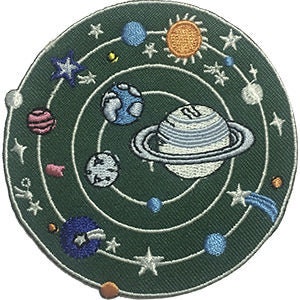 Solar System Patch - 3.15 Inch - Embroidered Patch Applique Craft Supply