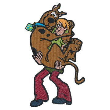 SCOOBY DOO Shaggy Holding Scooby Patch - 2.75x4.3 Inch - Hanna Barbera Velma Daphne Animated - Embroidered Patch Applique Craft Supply