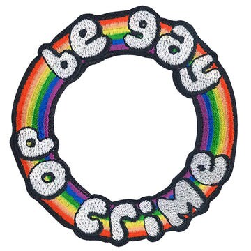 Be Gay Do Crime Patch - 3.5 Inch - Rainbow Pride LGBTQ+ Embroidered Patch Applique Craft Supply