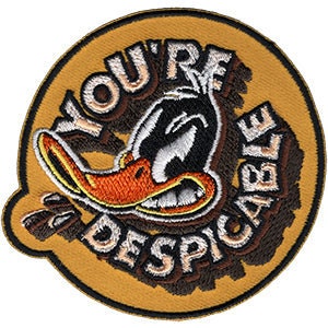 DAFFY DUCK Patch - 3.5x3.3 Inch - Daffy Duck You're Despicable Looney Tunes Cartoon Classic Embroidered Patch Applique Craft Supply
