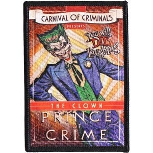 BATMAN JOKER Comic Prince of Crime Patch - DC Comics Embroidered Patch Applique